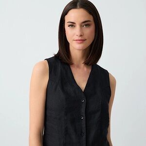 KOBI HALPERIN RAQUEL‎ BLOUSE Linen Black Size M